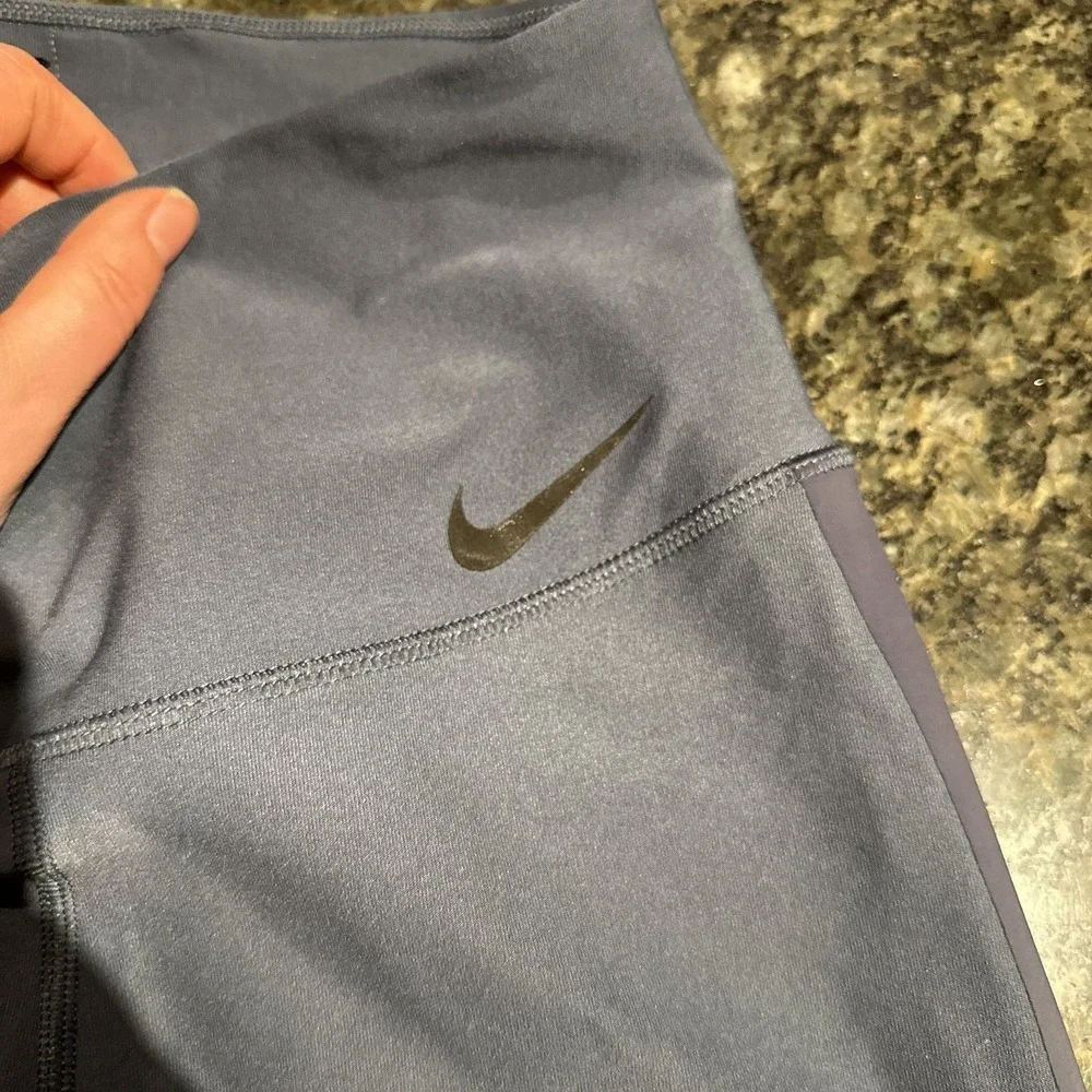 Nike Compression Leggings Womens Small- Dry Pro Training Iron‎ Blue